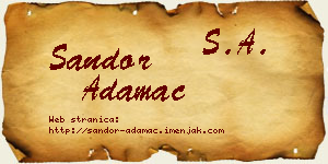 Šandor Adamac vizit kartica
